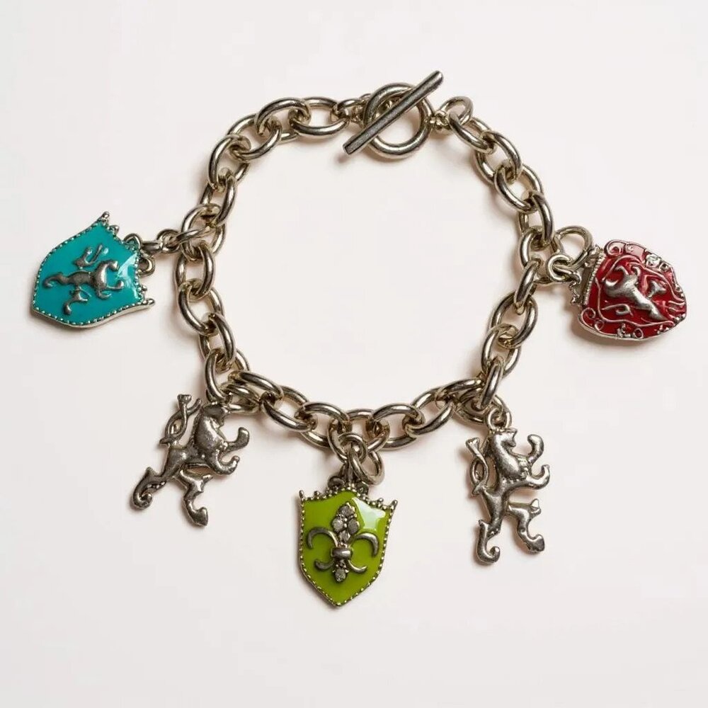 New Orleans Charms On Multi Color And silver Tone Toggle Clasp Bracelet